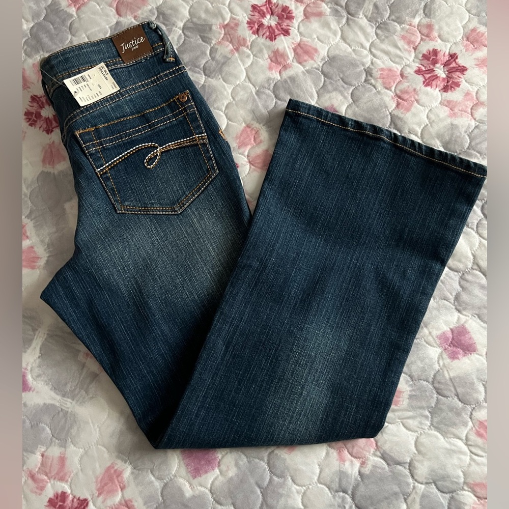 NWT Justice Girls/Youth Dark Blue Flare Boot Cut Jeans Size 10 1/2